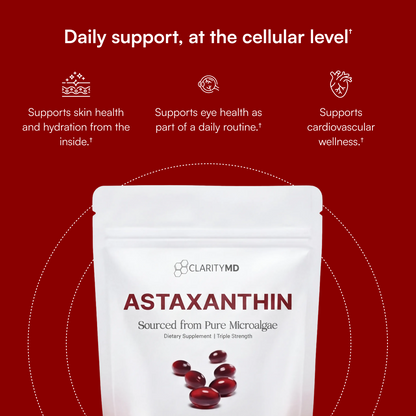 ClarityMD Astaxanthin 12mg Softgels – Full Body & Brain Cellular Protection For Healthy Ageing Clarity MD