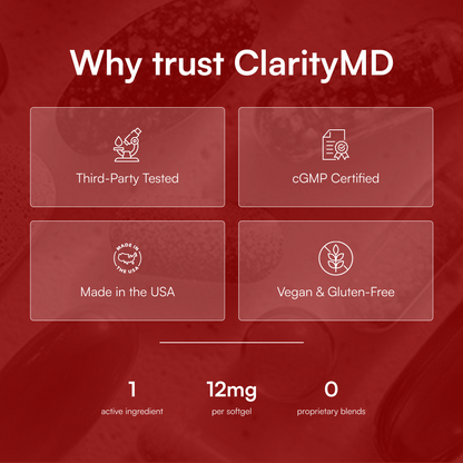 ClarityMD Astaxanthin 12mg Softgels – Full Body & Brain Cellular Protection For Healthy Ageing Clarity MD